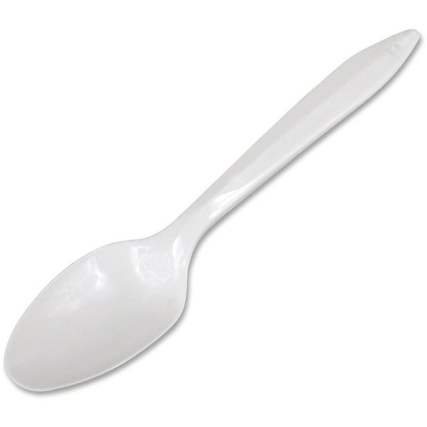 Dart Container Spoon, Plastic, M-Wgt, Wht 1000PK DCCS6BW